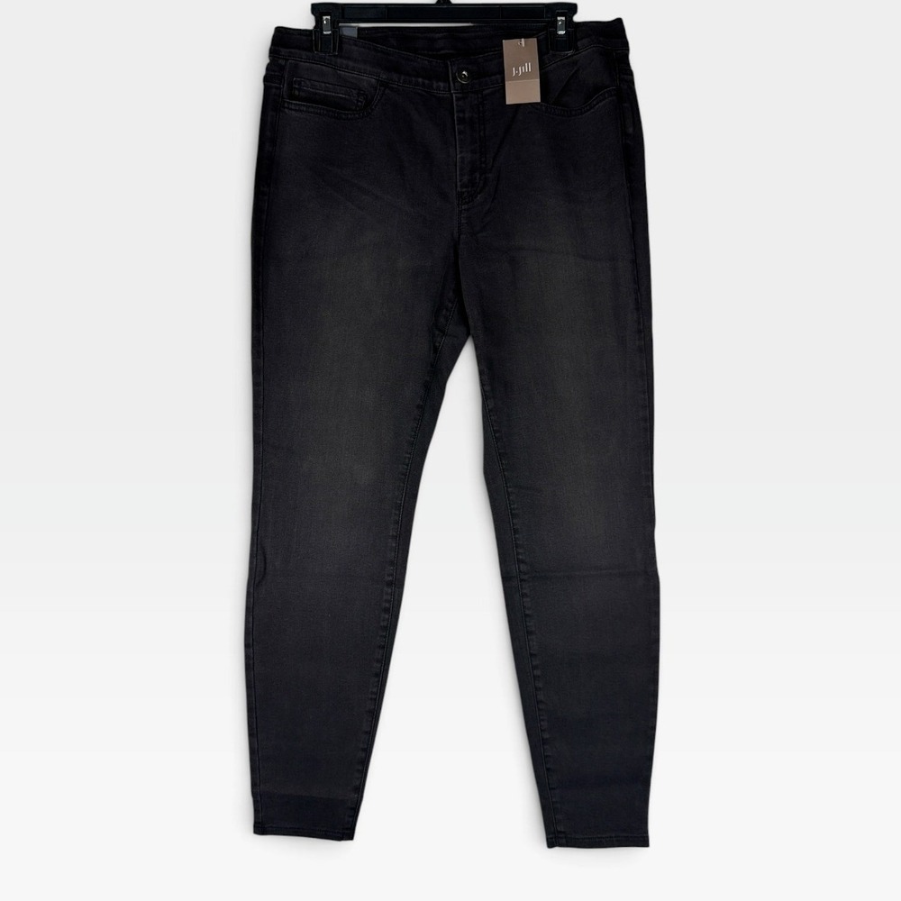 J. Jill 5-Pocket Leggings Womens 10 Black Wash Stretch Denim Skinny Jeans NEW